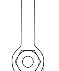 Technical drawing of Heavy Duty Workhorse Bow Shackle With Safety Bolt 55 Ton WLL G 4163 EN 13889, showing measurements.