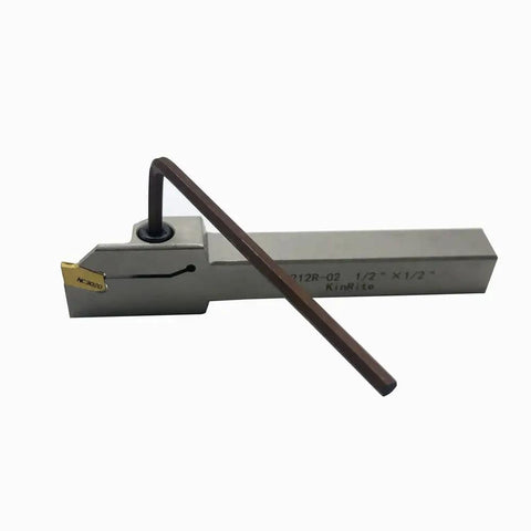 Half Inch Shank Indexable Lathe Grooving And Parting Tool Holder With Ten Tin Coated Carbide Inserts SP200, tool holder close-up