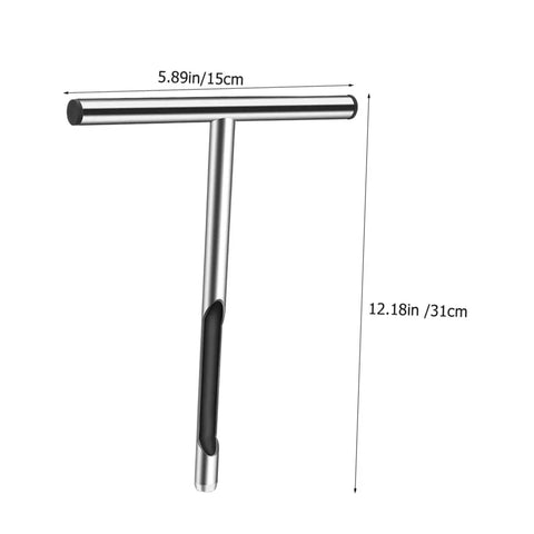 Stainless Steel T Handle Soil Sampler Probe For Lawn And Garden Pro Grade Durable Soil Sample Tool dimensions illustration