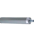 Smooth Operator Double Acting Pneumatic Cylinder for Quick Material Handling No Fuss Industrial Grade Air Powered Actuator for Tight Factory Spaces and Robot Control, side view showing the cylinder's metallic finish.