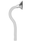 Adjustable Flexible Smoke Extractor Duct Hose With 360 Degree Swivel Arm, clear tube and metal hood for workshop fume extraction.