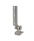 Damping torque hinge, 304 stainless steel, side view with base plate and pivot.