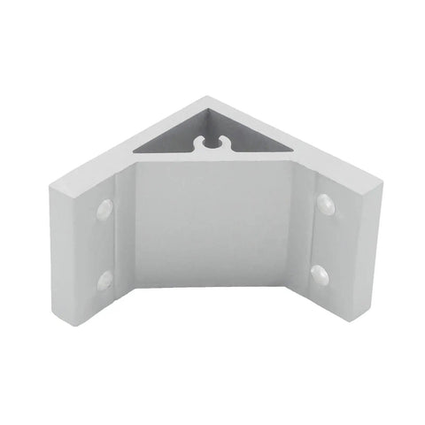 Heavy Duty Aluminum Corner Bracket Set For 2040 Extrusion Profiles 90 Degree Inside Fasteners, silver, top view
