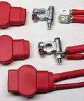 Rock Solid Heavy Duty Battery Cable Big Three Upgrade Harness With Military Grade Terminals Braided Loom And Max Amp Routing Fits 1998 Through 2006 Jeep Wrangler TJ, showing red connectors and terminals.