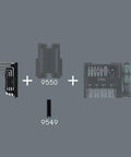 Tool Check Modular Hex Keys Set With Hex Plus Profile, 7 piece L keys and accessories on gray background