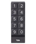 Dark gray smart keypad featuring numbered buttons for smart lock, enhancing secure door entry with Bluetooth, hassle-free guest access