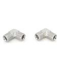 Premium Grade Pro Heavy Duty High Pressure Hydraulic Hose Elbow Reducer Fitting With Strong External Thread Connections Works Great For Pipe Size Switches From One Eighth To One Inch Wide For Smooth Pipeline Flow Changes You Love Today. silver metal threaded elbow fittings shown side by side