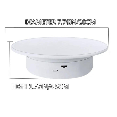 cexuw 360 Degree Electric Turntable For Small Product Display, 7.87 Inch Diameter Photography Stand with USB.
