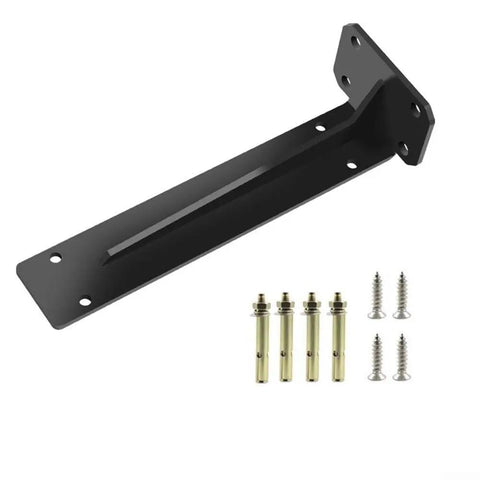 Beefy Heavy Duty Shelf Brackets 150 To 500mm Black Steel L Shaped Wall Mount With Screws and Anchors