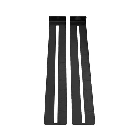 Rugged Wheel Fitment Gauge Checks 14 To 22 Inch Diameter Rims And 7 To 17 Inch Widths With Snappy Tool Free Adjustments, showing two long black measuring strips.