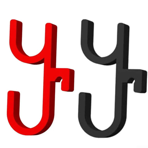 Heavy Duty Car Umbrella Hooks Mounting Bracket For Tool Install Storage Hanger In SUV Trunk, Red and Black Hooks