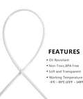 Clear PVC vinyl tubing, 5/8 in ID x 13/16 in OD, BPA-free, flexible hose