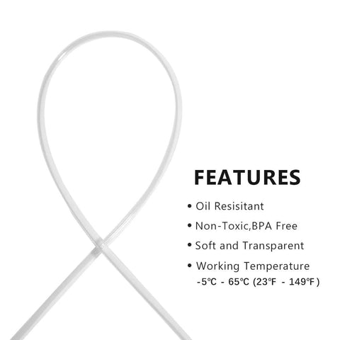 Clear PVC vinyl tubing, 5/8 in ID x 13/16 in OD, BPA-free, flexible hose