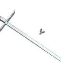 Heavy Duty Adjustable Rip Fence Replacement For Circular Saws, silver metal guide with cross rail for precise cutting.