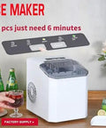 Portable Nugget Ice Maker, Plug And Play Electric Countertop Ice Machine With Free Scoop And Basket, Fast Chill Six Minute Batch for quick ice.