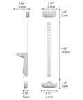 Baby Safe Washer And Dryer Door Stopper Prop For Front Load Laundry, White childproof door holder with dimensions shown