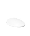 PureWarmth Heated Elongated Toilet Seat With Night Light, Quiet Close And Soft Close, shown closed, white color