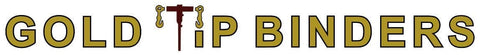 Gold Tip Binders logo featuring an illustration of a ratchet load binder in maroon with gold accents.