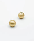 Two pieces of 10 Pack Brushed Gold Ball Cabinet Knobs 1 Inch Diameter Zinc Alloy Drawer Pulls, showing brushed gold finish.