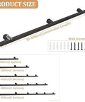 Built Like A Tank With Killer Grip Wall Mounted Stair Handrail Black Wrought Iron Square Tube Slip Resistant Grip Custom Sizes diagram showing lengths