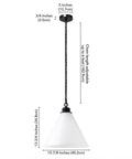 Wide 15.88 Inch Pendant Light With Glass Shade In Blackened Bronze And White Milk Finish Modern Entryway And Kitchen Fixture