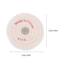 Front view of 2 Pack White Cloth Polishing Wheels 6 Inch Buffing Discs For Jewelry Metal And Glass Heavy Duty Abrasive Grinding Wheel