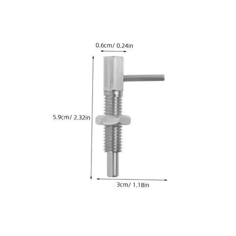 Tough As Nails Stainless Steel L Handle Spring Plunger Locking Pin dimensions 5.9cm long, lightweight indexing latch for toolboxes.