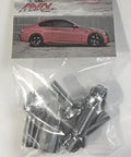 12x1.75 Ball Seat Tuner Lug Bolts With Wheel Security Locks Chrome Heat Treated 24mm Shank 17mm Hex Socket Key Adapter Included