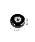 Six Pack Luggage Wheel Replacement Set For Suitcases And Rolling Bags Universal Fit Heavy Duty Rubber And Iron Casters Easy Install 360 Degree Swivel Wheels Spare Parts For Travel Gear, black wheel 5cm x 2cm