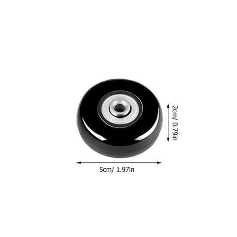 Six Pack Luggage Wheel Replacement Set For Suitcases And Rolling Bags Universal Fit Heavy Duty Rubber And Iron Casters Easy Install 360 Degree Swivel Wheels Spare Parts For Travel Gear, black wheel 5cm x 2cm