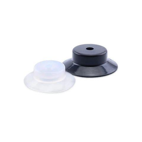 10 Pack Heavy Duty Silicone Vacuum Suction Cups For Pfg Pneumatic Manipulator Nozzle black and clear suction cups side by side