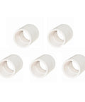 5 Pack One Point Five Inch PVC Pipe Coupling Adapters For Joining Two Pipes Of The Same Diameter Socket End Fittings lightweight white PVC