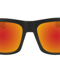 Tiger Safety Sunglasses With Dope Matte Black Frame And Red Mirror Lens ANSI Z87 Plus Certified front view