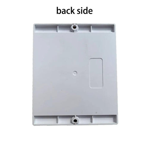 Back view of large 100 by 100 mm plastic reflector for photoelectric sensors showing mounting holes.