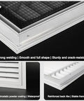 Close-up of Heavy Duty 19X19 Aluminum Return Air Vent Cover with removable mesh filter and louvered design for HVAC systems.