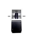 Compact 42 Stepper Motor Packed With An Ultra Quiet Worm Gear Reducer One X Twenty Ratio, aluminum and black housing, top view.