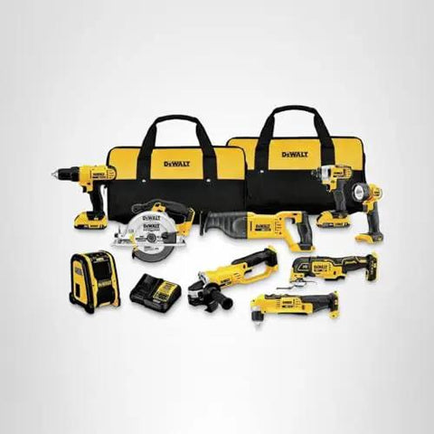 20V Max Cordless Tool Combo Kit with Drill Driver, Impact Driver, Oscillating Tool, Grinder, Circular and Reciprocating Saws, Bags