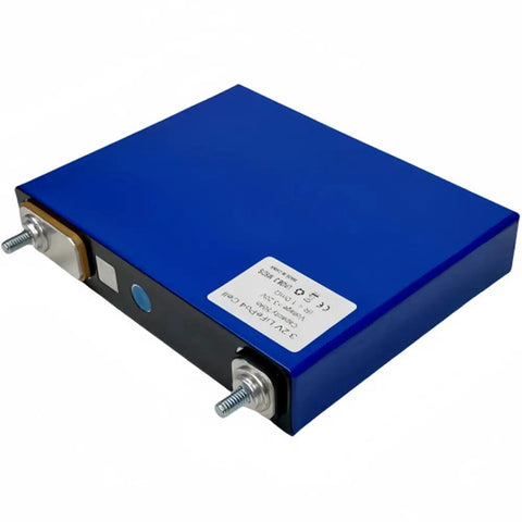 Badass 3.2V 50Ah LFP Cell Batteries Perfect For Home Energy Storage And Electric Vehicle Builds Smooth Reliable Power Pack, compact blue battery.