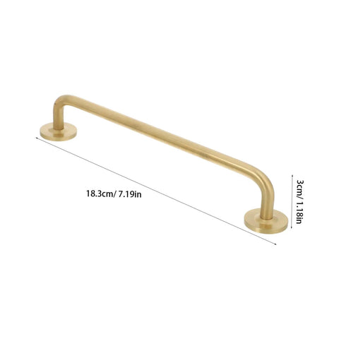 Brushed Brass Cabinet Handles Set Of 2 Solid Brass Drawer Pulls With Base 160mm Hole Spacing Sleek Modern Cupboard Door Pulls