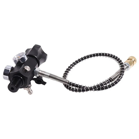 M18x1.5 DIN Valve Scuba Adapter with Gauge and 22 Inch Hose for Air Tank Setups PCP Rifles Paintball and HPA Tanks High Pressure