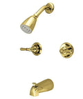 Magellan Tub And Shower Faucet With 2 Lever Handles In Polished Brass Built To Last Brass Construction Pressure Balanced Showerhead