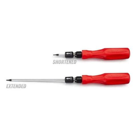 All In One RC Tool Kit With Pouch And Carry Case Including Hex Nut Drivers 1.5mm To 4mm, Six Hex Drivers, Five Nut Drivers, Wrench, Driver Handle, Philips And Flat Head Screwdrivers For RC Cars And Hobbyists On The Go. red driver handle with extended bit