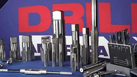 Three Eighths Inch 16 UNC High Speed Steel Tap Set With Taper Plug And Bottom Style Taps For New Threads Or Retapping Damaged Threads Drill America Brand