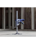 IRWIN Quick-Lift construction jack with blue handle and vertical steel post