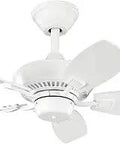 Canfield 30 Inch White Ceiling Fan With Five Blades Indoor Outdoor Damp Rated Pull Chain Controls Vintage Industrial Style Ideal For Small Rooms Up To 90 Sq Ft 300103WH