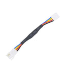 Two Pack 4 Pin PWM Fan Speed Reduction Cable For Quiet Cooling in black with multicolored wires and connectors