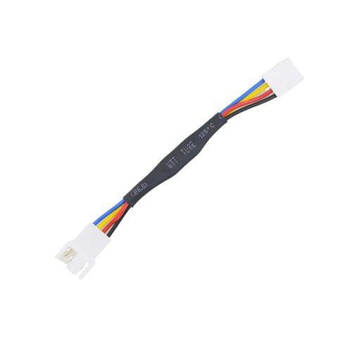 Two Pack 4 Pin PWM Fan Speed Reduction Cable For Quiet Cooling in black with multicolored wires and connectors