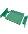 Green PVC PCB DIN Rail Mount Carrier for 35mm Wide Rails Fits 100mm By 72mm Circuit Boards 1.5-2.0mm Thick Easy Install And Detach Panel Mountable