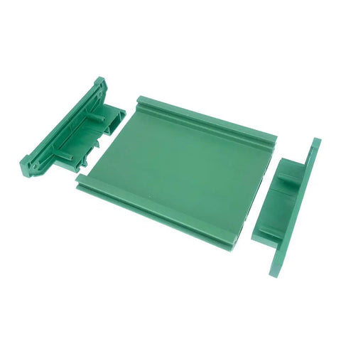 Green PVC PCB DIN Rail Mount Carrier for 35mm Wide Rails Fits 100mm By 72mm Circuit Boards 1.5-2.0mm Thick Easy Install And Detach Panel Mountable