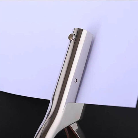 Heavy Duty Portable Single Hole Punch Tool With Deep 53mm Feed Slot Ideal For Paper, 4 Size Punch Set In Silver, close-up view